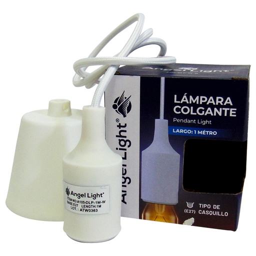 [10218] SOCATE PARA BOMBILLO COLGANTE 1M BLANCO ANGEL LIGHT