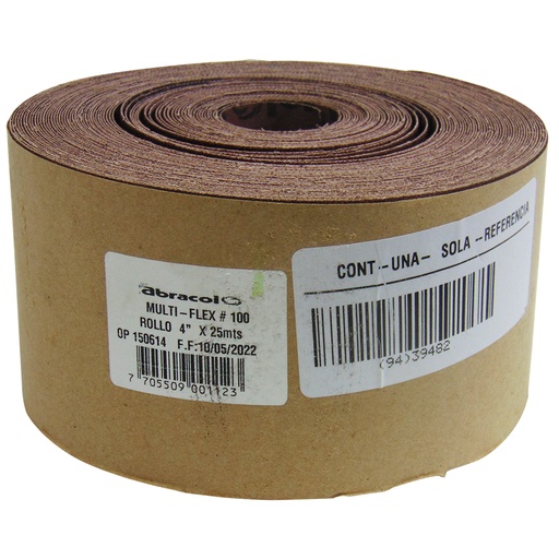 [10279] ROLLO MULTIFLEX 4" X 25MTS GRANO 100 ABRACOL