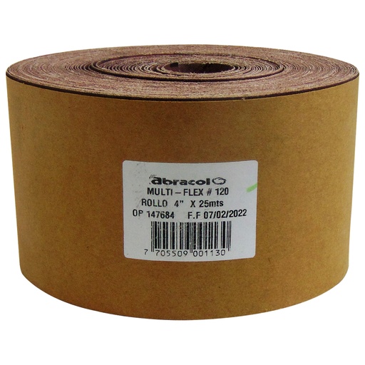 [10280] ROLLO MULTIFLEX 4" X 25MTS GRANO 120 ABRACOL