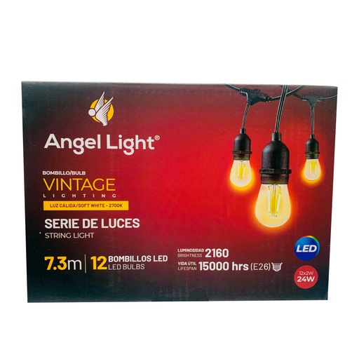 [10338] BOMBILLOS LED 2W X 12 PIEZAS VINTAGE ANGEL LIGHT