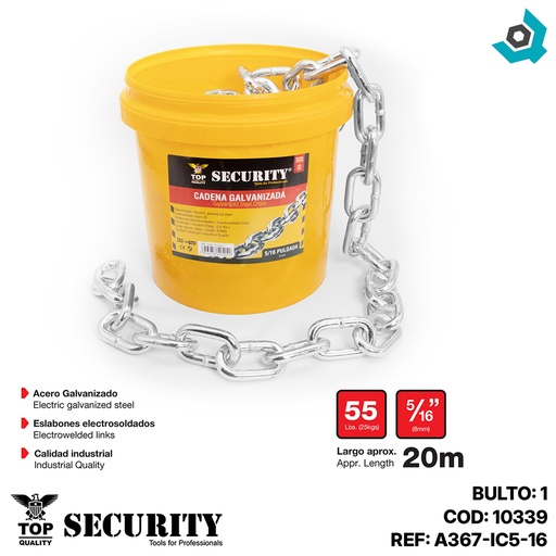 [10339] CADENA GALVANIZADA 5/16"  SECURITY