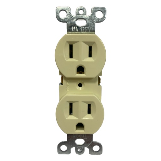 [10350] TOMACORRIENTE DOBLE POLARIZADO CON TIERRA BEIGE TROEN