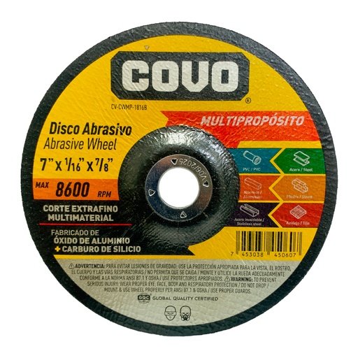 [10371] DISCO ABRASIVO MULTIPROPOSITO 7" COVO