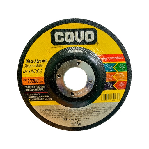 [10375] DISCO ABRASIVO MULTIPROPOSITO 4 1/2" COVO
