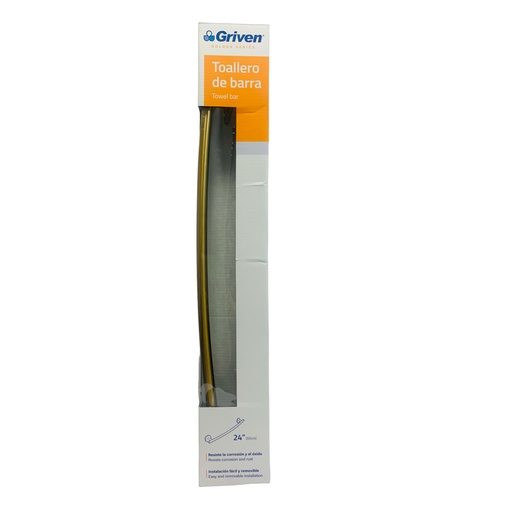 [10387] TOALLERO DE BARRA DORADO GRIVEN GOLDEN