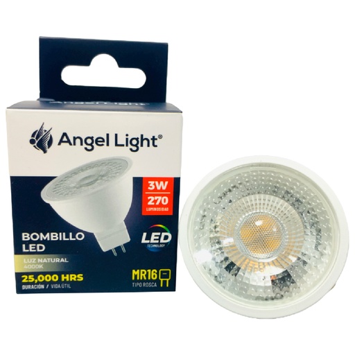 [10405] BOMBILLO LED DICROICO 3W MR16 4000K ANGEL LIGHT