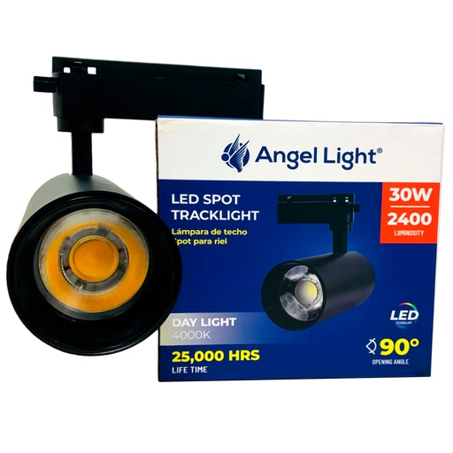 [10409] LAMPARA DE TECHO SPOT PARA RIEL 30W COLOR NEGRO ANGEL LIGHT