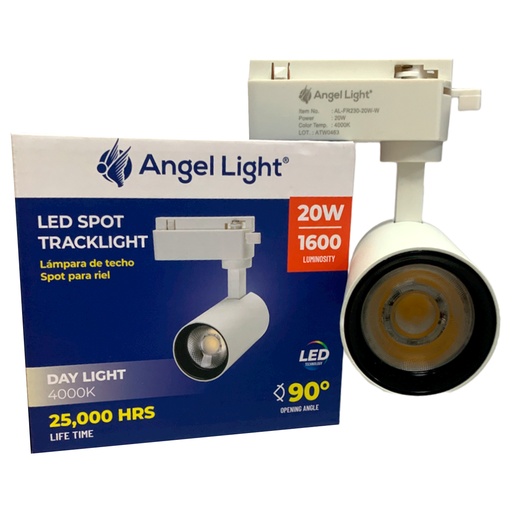 [10410] LAMPARA DE TECHO SPOT PARA RIEL 20W COLOR BLANCO ANGEL LIGHT