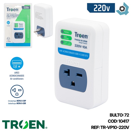 [10417] PROTECTOR DE VOLTAJE 220V PARA AIRE ACONDICIONADO TROEN