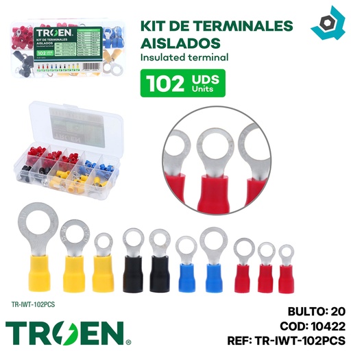 [10422] KIT DE TERMINALES AISLADOS 102 PIEZAS TROEN