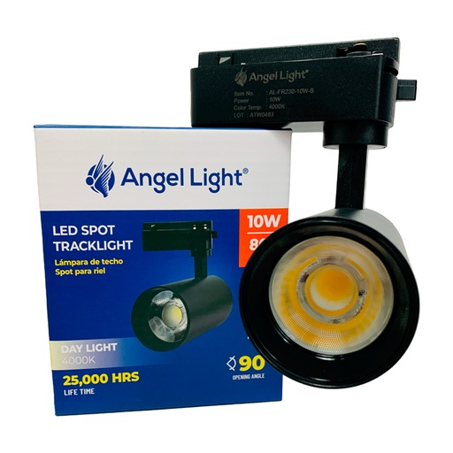 [10431] LAMPARA DE TECHO SPOT PARA RIEL 10W COLOR NEGRO ANGEL LIGHT