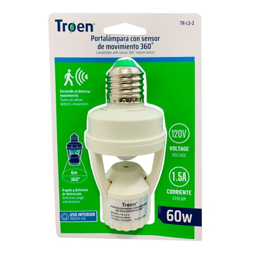 [10446] PORTA LAMPARA CON SENSOR DE MOVIMIENTO 360 GRD TROEN