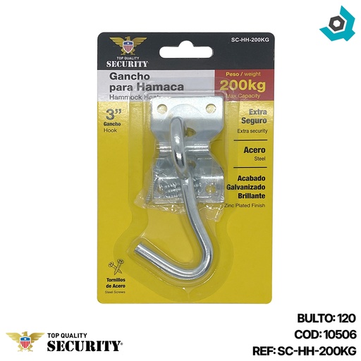 [10506] GANCHO PARA HAMACA 200KG SECURITY