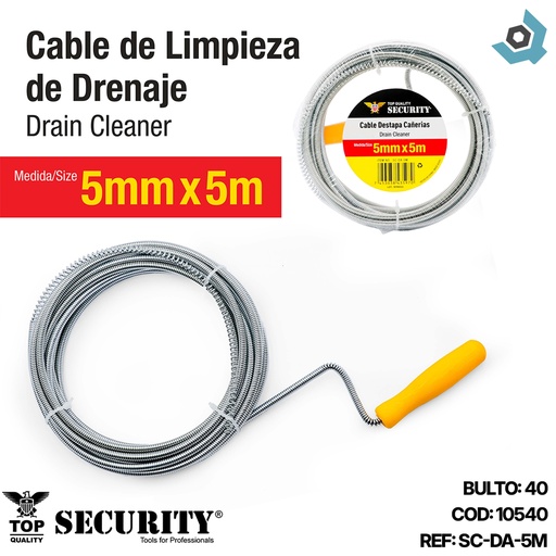 [10540] CABLE DESTAPA CANERIA 5MM X 5M SECURITY