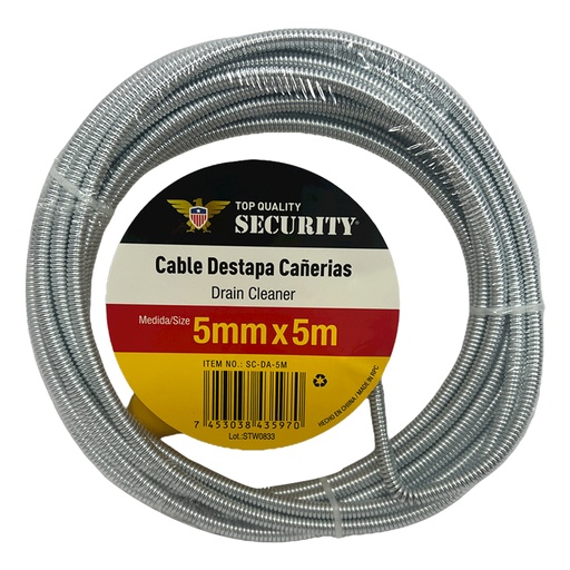 [10540] CABLE DESTAPA CANERIA 5MM X 5M SECURITY