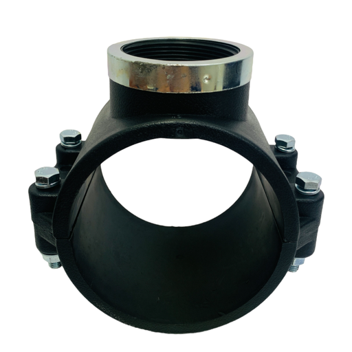 [10598] ABRAZADERA PARA RIEGO PP CON ROSCA 110MM X 2" TUBRICA