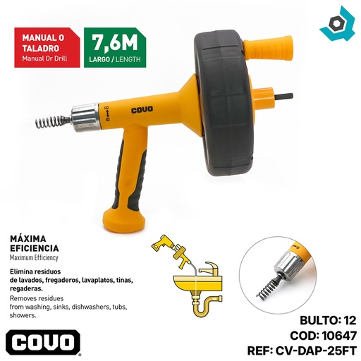 [10647] GUIA DESTAPACANO MANUAL O TALADRO 25FT COVO