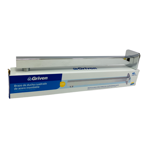 [10657] BRAZO DE DUCHA CUADRADO 40CM CROMADO GRIVEN