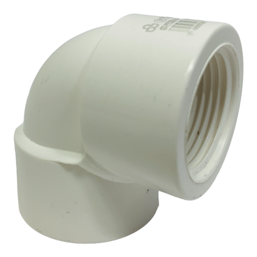 [10670] CODO 90GR DE PVC 3/4" CON ROSCA BLANCO GRIVEN