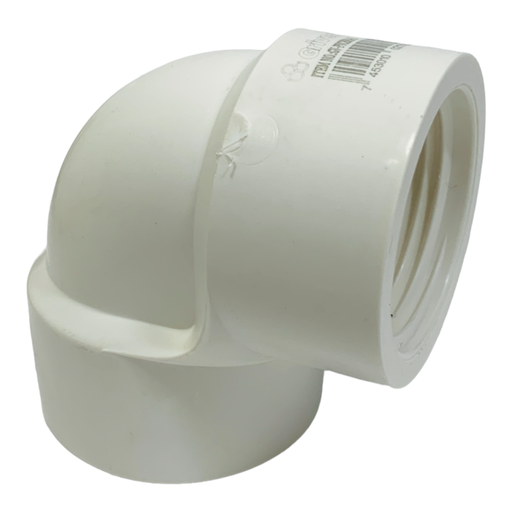 [10672] CODO 90GR DE PVC 1" CON ROSCA BLANCO GRIVEN