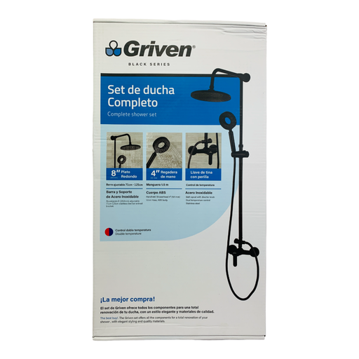 [10695] SET DE DUCHA COMPLETO GRIVEN BLACK