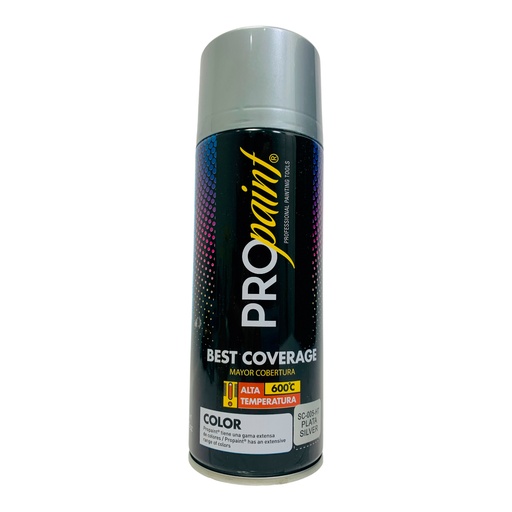 [10708] PINTURA EN SPRAY PLATA ALTA TEMPERATURA PRO PAINT