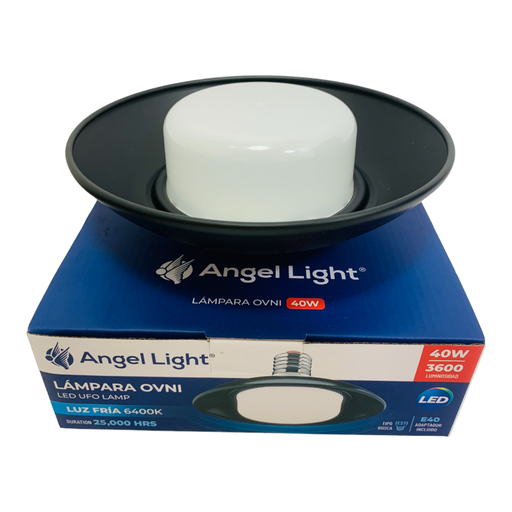 [10720] LAMPARA OVNI LED NEGRA 40W 6400K ANGEL LIGHT