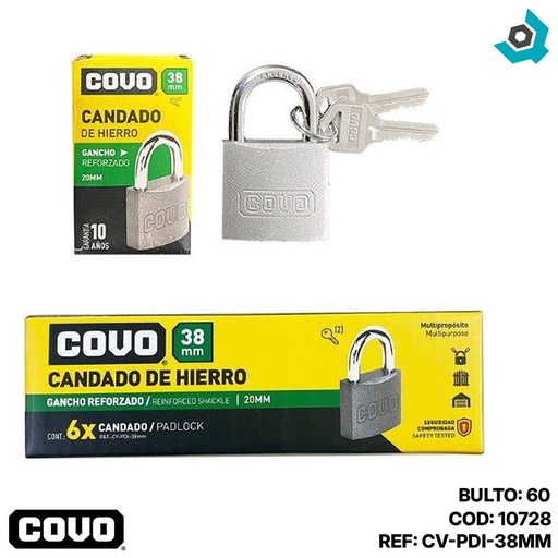[10728] CANDADO 38MM HIERRO COVO