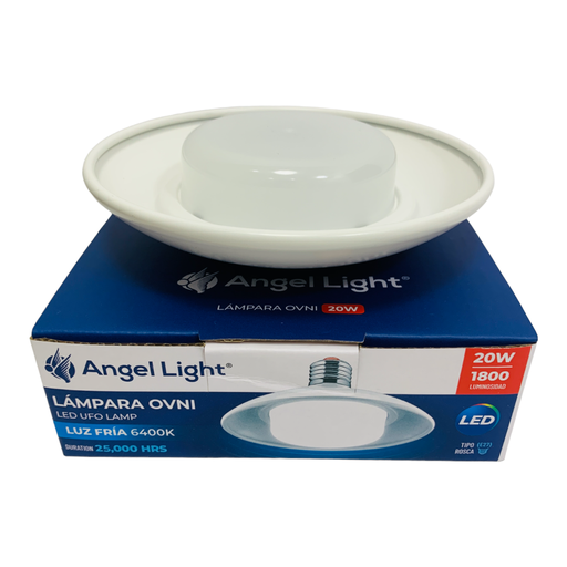 [10734] LAMPARA OVNI LED BLANCA 20W 6400K ANGEL LIGHT