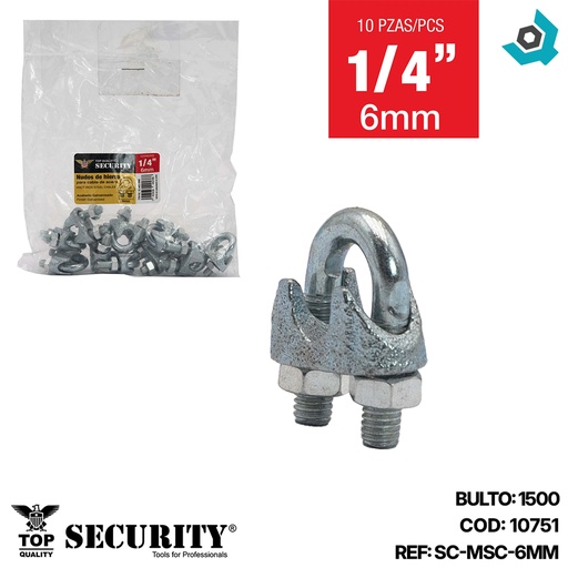 [10751] PERROS PARA GUAYAS DE HIERRO 1/4" SECURITY