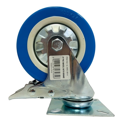 [10757] RUEDA DE PVC 4" CON FRENO SECURITY