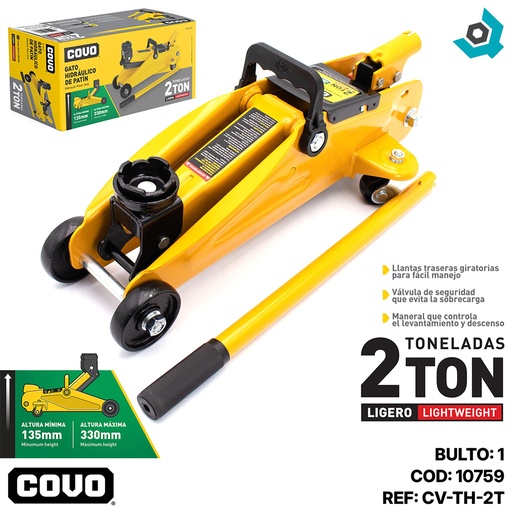 [10759] GATO HIDRAULICO 2 TONELADAS COVO