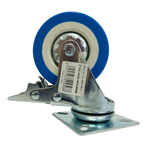 [10762] RUEDA DE PVC 3" CON FRENO SECURITY