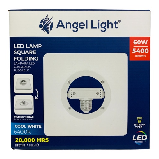 [10773] LAMPARA LED CUADRADA PLEGABLE 60W 6400K ANGEL LIGHT
