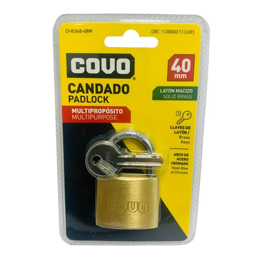 [10779] CANDADO 40MM MULTIPROPOSITO COVO