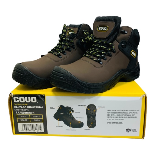 [10790] BOTAS DE SEGURIDAD MARRONES TALLA 43 COVO