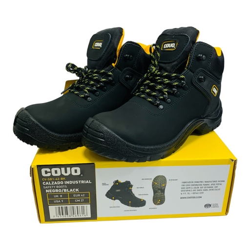 [10793] BOTAS DE SEGURIDAD NEGRAS TALLA 42 COVO