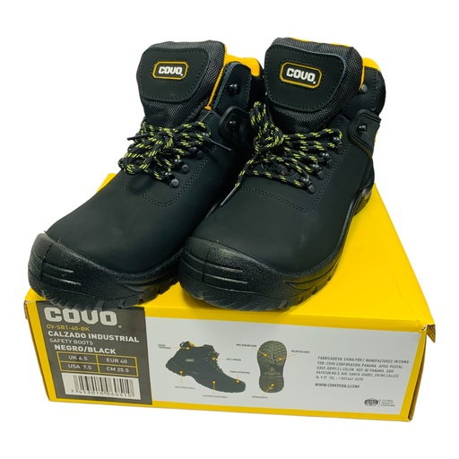 [10795] BOTAS DE SEGURIDAD NEGRAS TALLA 40 COVO