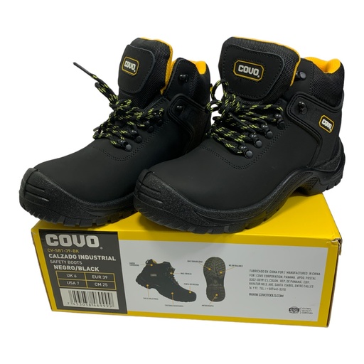 [10797] BOTAS DE SEGURIDAD NEGRAS TALLA 39 COVO