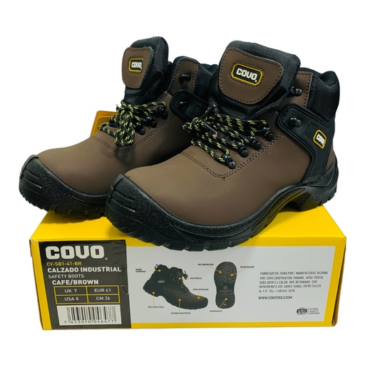 [10798] BOTAS DE SEGURIDAD MARRONES TALLA 41 COVO