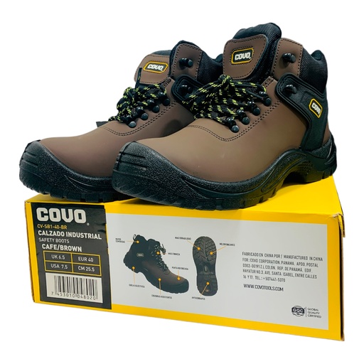 [10799] BOTAS DE SEGURIDAD MARRONES TALLA 40 COVO