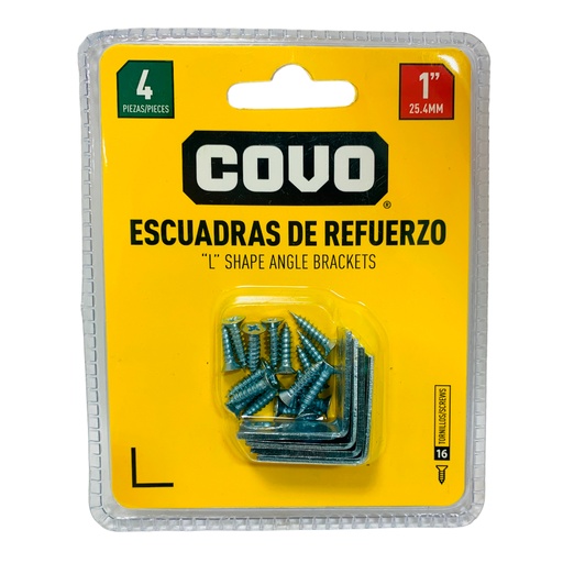 [10847] ANGULO 1" ACERO 4 PZAS COVO
