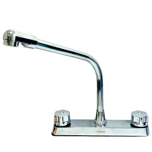 [10854] GRIFERIA PARA FREGADERO DOBLE MANIJA CUELLO TIPO COBRA GRIVEN BASIC