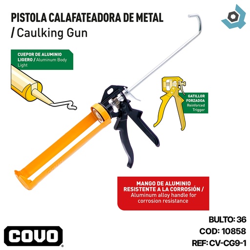 [10858] PISTOLA CALAFATEADORA DE METAL COVO