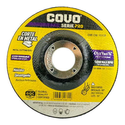 [10862] DISCO PARA CORTE EN METAL 4 1/2" COVO PRO