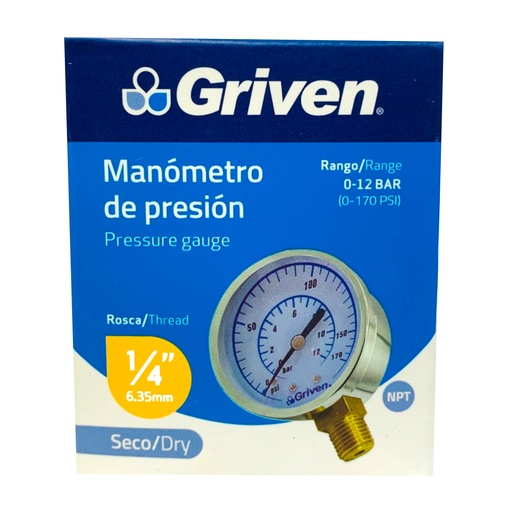 [10882] MANOMETRO DE PRESION 1/4" GRIVEN