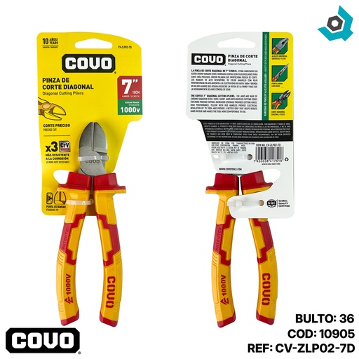 [10905] PINZA DE CORTE DIAGONAL 7" COVO