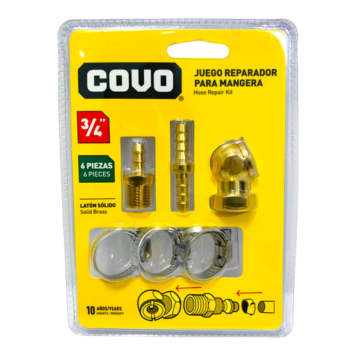 [10912] KIT PARA MANGUERA DE AIRE 3/4" 6 PZAS COVO
