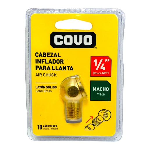 [10915] VALVULA DE LLENADO PARA NEUMATICOS 1/4" MACHO COVO