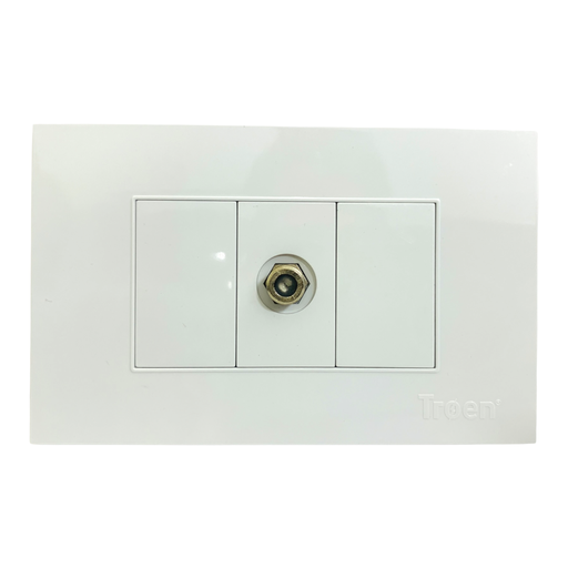 [10948] TOMA COAXIAL PARA CABLE DE TV BLANCO TROEN